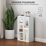 Bookcase, Standing Shelf with Tiers, White