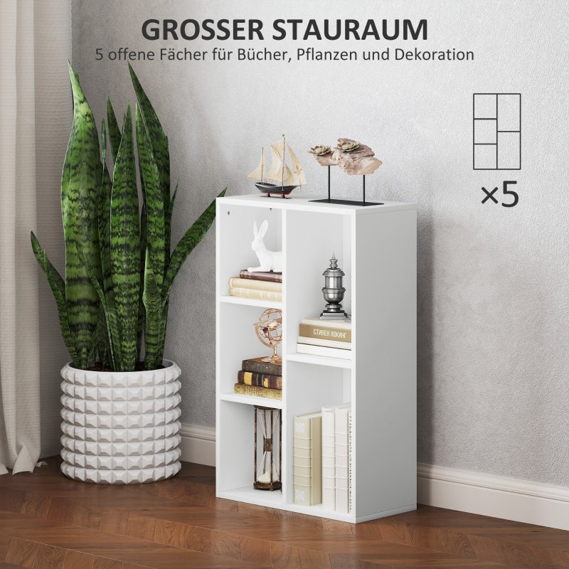 Bookcase, Standing Shelf with Tiers, White
