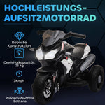 Electric Kids Motorcycle, Lights & Sounds, 3 km/h, Rechargeable, Black/White
