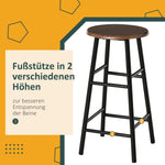 Bar Table Set, 3-Piece Dining Table with 2 Bar Stools, Storage Shelf, Metal Black