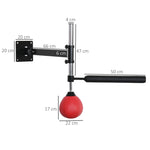 Boxing Rack, Wall Mount Foldable with Reflex Bar, Red