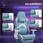 Gaming Chair with Reclining Function, Ergonomic, Faux Leather Blue