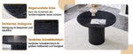 Round Dining Table 100cm 4-6 Seater Storage Base - Black MDF