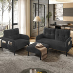 Premium corduroy stool super-soft velour metal frame