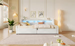 90x200 Platform Bed with Hydraulic Storage & LED, Beige Velvet