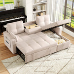 Modern L-shaped Sofa Modular Sofa Bed Pull-out with Storage & Cup Holder, Living Room