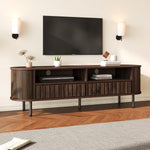 TV Cabinet Lowboard 160cm 2 Cabinets 2 Drawers for 65-inch TV Walnut