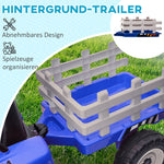 Children's Electric Car with Trailer and Remote Control, Ages 3-6, Blue