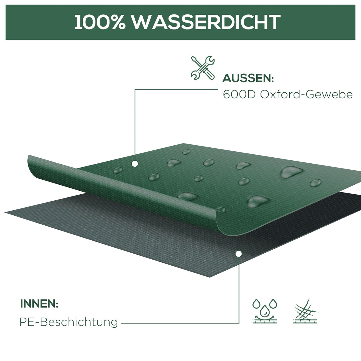 Protective Cover, Garden Furniture 600D Oxford, Green