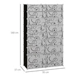 DIY Shoe Cabinet, 16 Compartments, Modular Wardrobe, PP Black + White