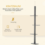 Cat Tree, Height-Adjustable Ceiling-High Climbing, Gray