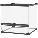 Glass Terrarium, Raised Waterproof Base with Button Lock, for Reptiles