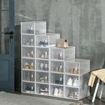 Modular Shoe Storage Boxes, 18-pack, Transparent Doors