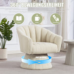 Swivel Chair 360° Ergonomic Cushions Modern Design Beige