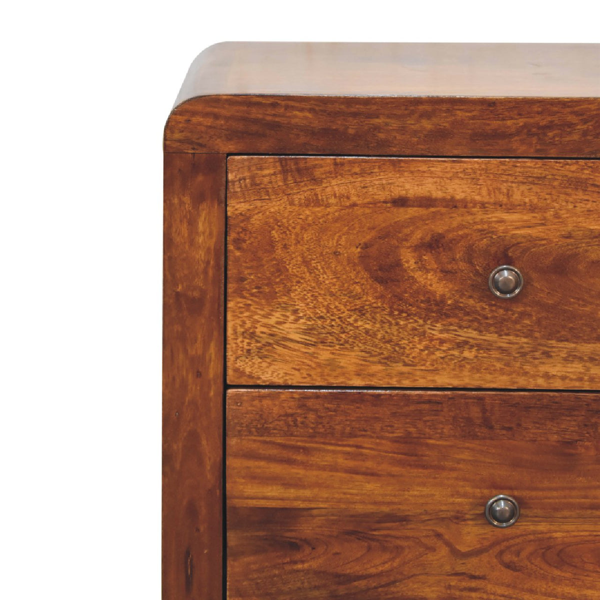 Aspen 3 Drawer Bedside, Solid Wood Brown