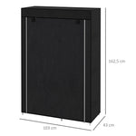 Fabric Wardrobe Folding 6-Compartment 103x43x162.5cm Non-Woven Black