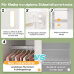Children's Loft Bed, 90x200 cm Single with Wardrobe & 6 Shelves, White