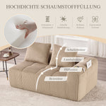 Two-Seater Sofa - No Assembly Storage Pocket Drink Holder - Corduroy