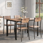 Dining Set Table with 4 Chairs Multi-Use - Vintage Brown