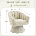 Swivel Chair 360° Ergonomic Cushions Modern Design Beige