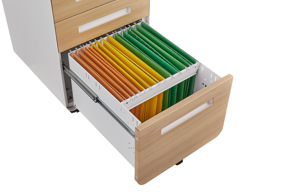 Mobile File Cabinet, 3 Drawer Under Desk Storage Legal/A4 Anti-Tilt Steel, White