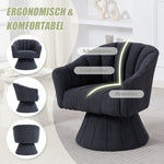 360° Swivel Chair with Ergonomic Cushions and Armrests, Dark Grey