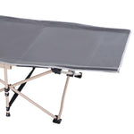 Camp Bed, Foldable Camping Lounger with Carry Bag, Steel Oxford Grey