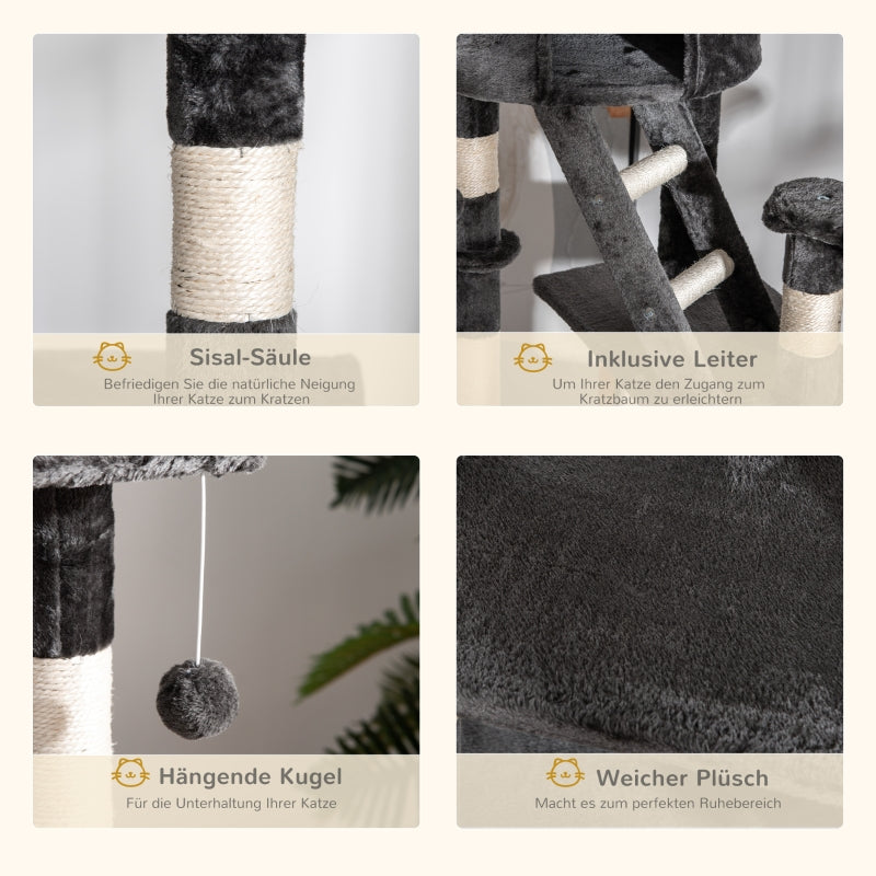 Cat Scratching Post, Ceiling Height, Sisal Rope, Dark Grey
