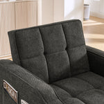 3-in-1 Sofa Bed Slide-to-Transform USB Charging - Gray