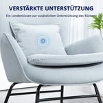Rocking Chair, Armrests, Velvet Look, Light Grey