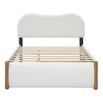 Upholstered Bed 140x200cm Pull-out Rollaway Bed - White
