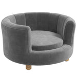 Dog Sofa, Washable Pet Sofa, Wooden Legs, Grey