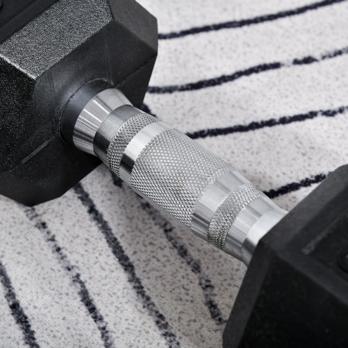 Hexagon Dumbbells Set of 2, 2x10kg Cast Iron, Rubber Coating, Black