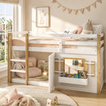 Children's Loft Bed 90x200cm with Ladder & Play Area White