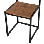 Dining Set with 2 Chairs, Kitchen Table Group, Metal and Natural Wood