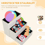 Pet Stairs, Foldable 3 Steps with Storage, MDF White