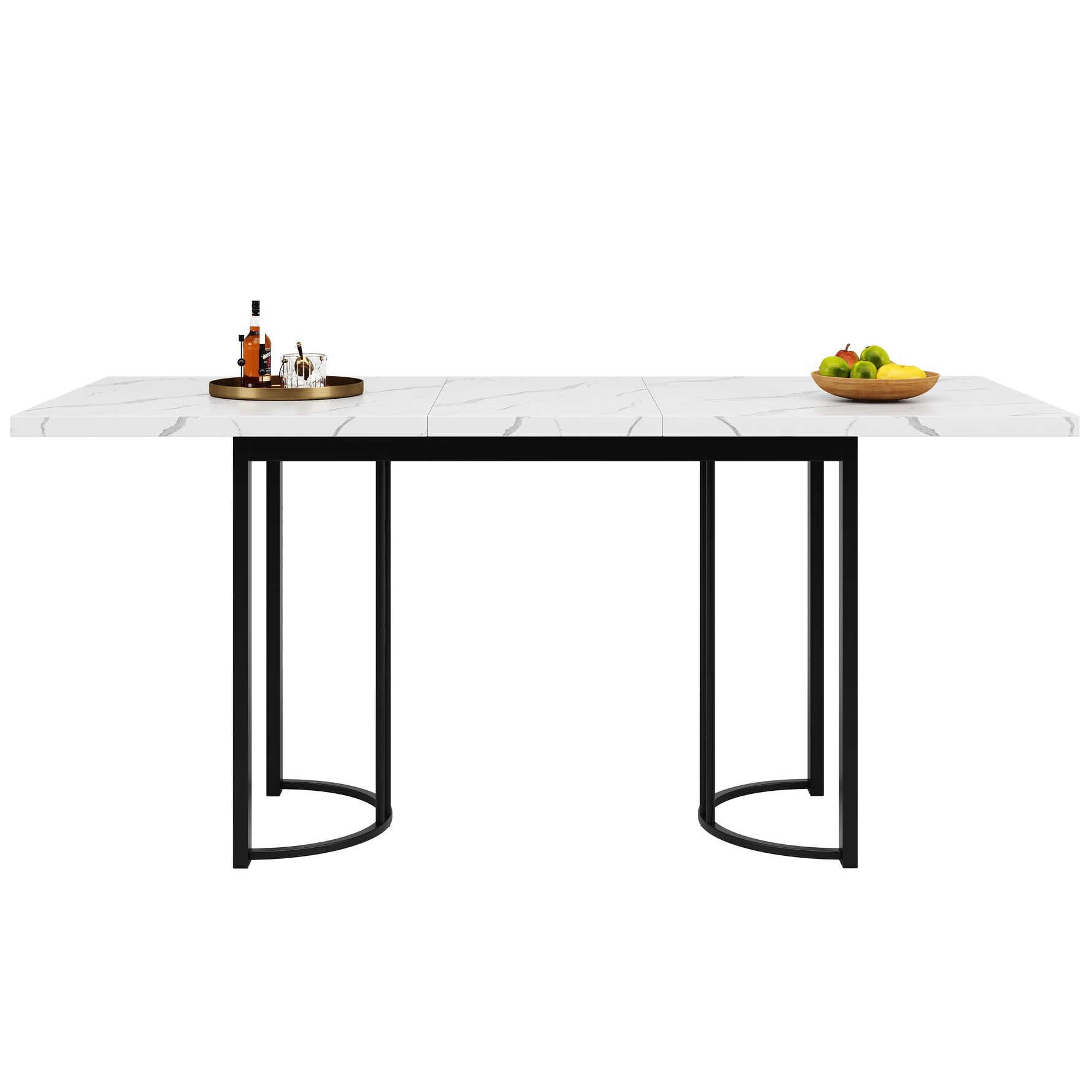 9-Piece Dining Set Extendable Rectangular Table for 8 Black Velvet