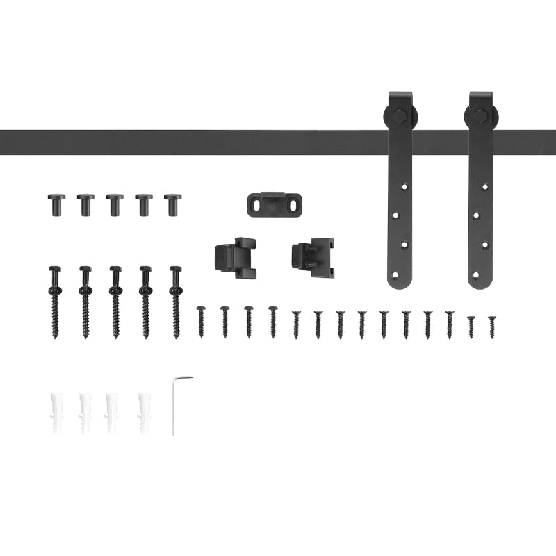 Sliding Door Hardware Kit, 180 cm, Rails, Rollers, Carbon Steel