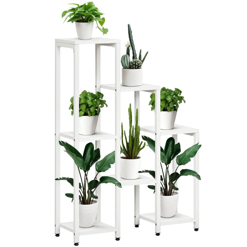 Flower Stand, 7 Tiers, Indoor Outdoor, Steel White