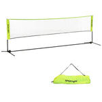 Badminton Net Set, Foldable Height Adjustable with Carrying Bag, Metal Polyester Green