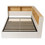Daybed 140x200 cm with Storage, LED & USB, Beige Velvet