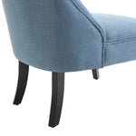 TV Armchair, Back Cushion Raised Feet, Blue Linen
