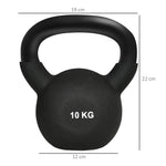 Kettlebell 10 kg, Fitness & Strength Training, Cast Iron Neoprene, Black