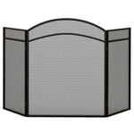 Fireplace Guard, 3 Panels, Folding Screen, Metal, Black