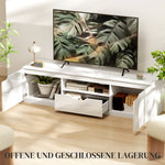 TV Cabinet Lowboard, 2 Doors, Drawer, 160cm, White