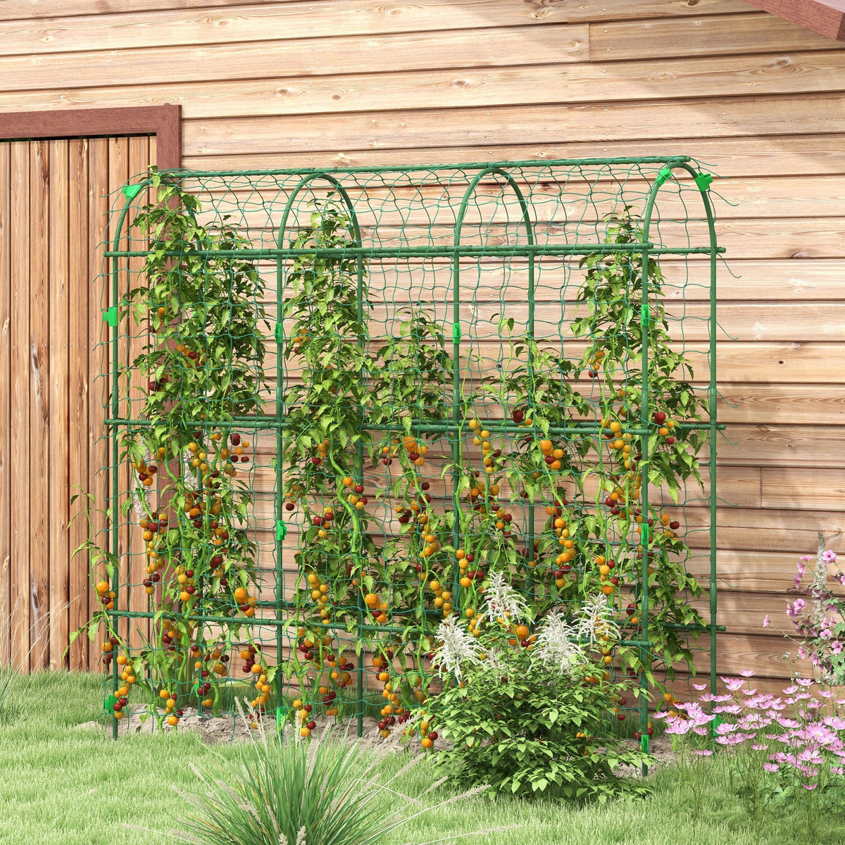 Trellis Adjustable Climbing Aid, Steel Plant Frame with Net, Green
