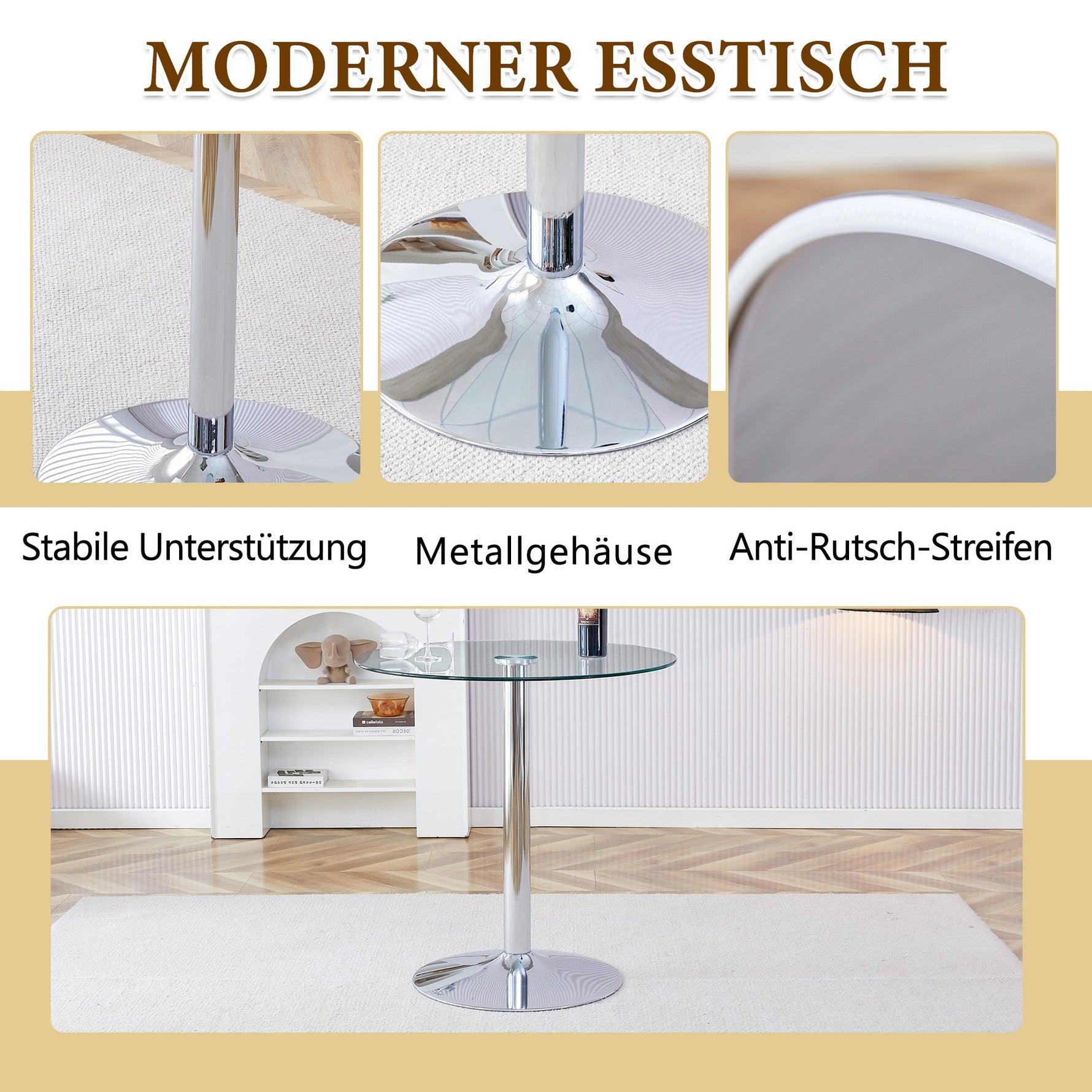 Bar Set 89cm Glass Table 2 Stools Adjustable Swivel - White Legs