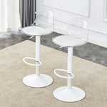 Adjustable Beam Chair (2-Pack) Swivel & Height Adjustable - Transparent/White