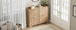 Shoe Cabinet with 4 Flip Drawers and 3D Textured Front, Space-Saving Entryway Storage, Wood White