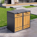 Bin Storage Unit, 120-240 Litre Capacity, Double Door, Lockable with Ventilation, Galvanized Steel
